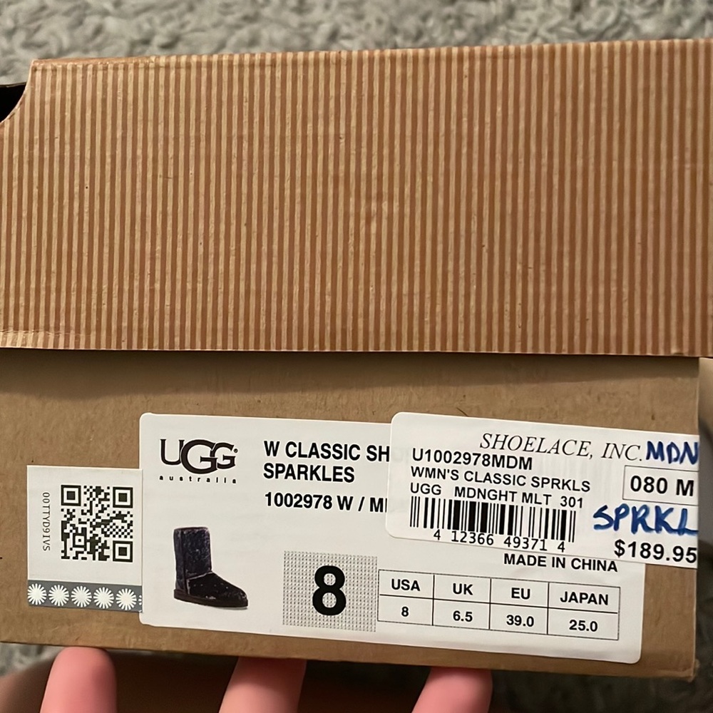 UGG boots. Women’s size 8. Midnight sparkles
